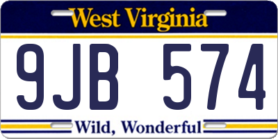 WV license plate 9JB574