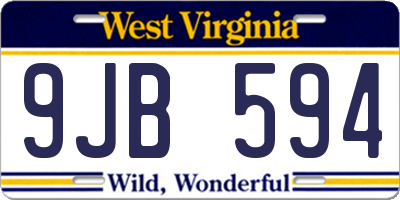 WV license plate 9JB594