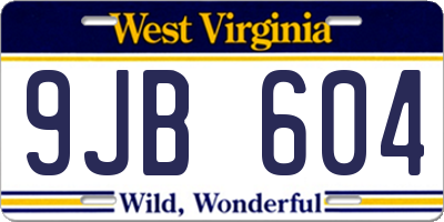 WV license plate 9JB604