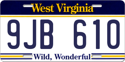 WV license plate 9JB610