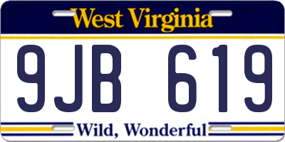WV license plate 9JB619