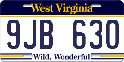 WV license plate 9JB630