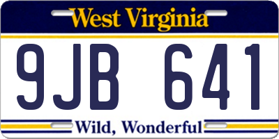 WV license plate 9JB641