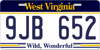 WV license plate 9JB652