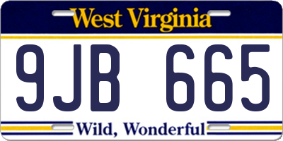 WV license plate 9JB665