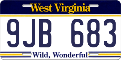 WV license plate 9JB683