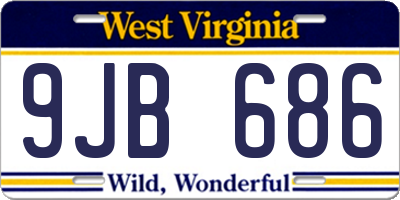 WV license plate 9JB686