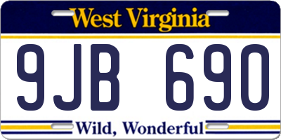 WV license plate 9JB690