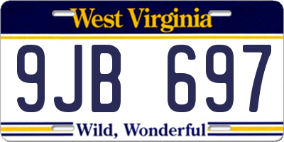 WV license plate 9JB697