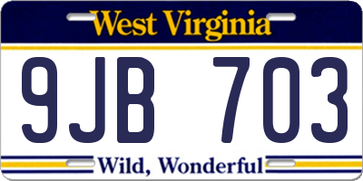 WV license plate 9JB703