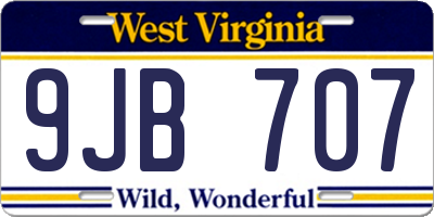 WV license plate 9JB707