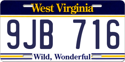 WV license plate 9JB716