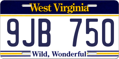 WV license plate 9JB750