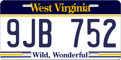 WV license plate 9JB752