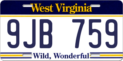 WV license plate 9JB759