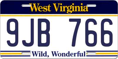 WV license plate 9JB766