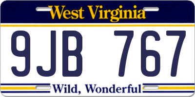 WV license plate 9JB767
