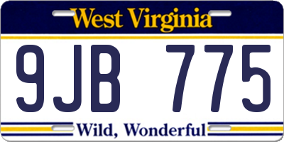 WV license plate 9JB775