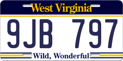 WV license plate 9JB797