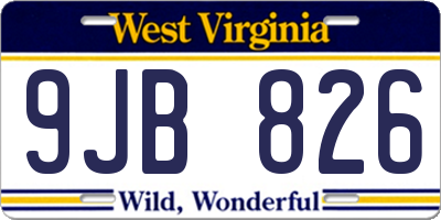 WV license plate 9JB826