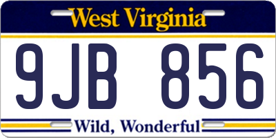 WV license plate 9JB856
