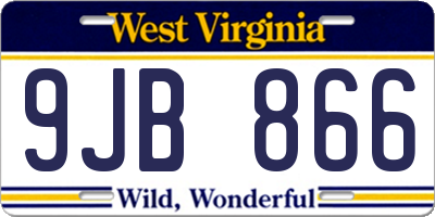 WV license plate 9JB866