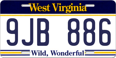 WV license plate 9JB886
