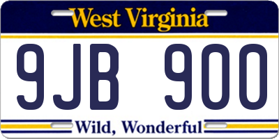 WV license plate 9JB900