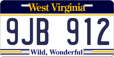 WV license plate 9JB912
