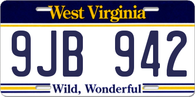 WV license plate 9JB942