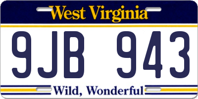 WV license plate 9JB943