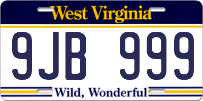 WV license plate 9JB999