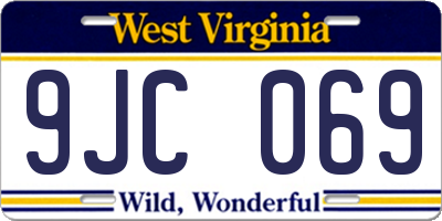WV license plate 9JC069