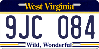 WV license plate 9JC084