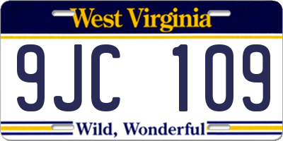 WV license plate 9JC109