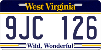 WV license plate 9JC126