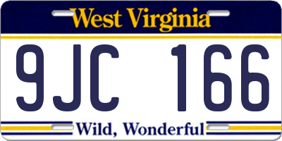 WV license plate 9JC166
