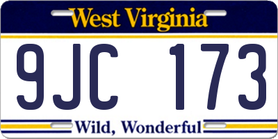 WV license plate 9JC173