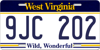 WV license plate 9JC202