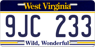 WV license plate 9JC233
