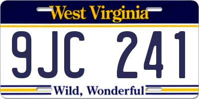 WV license plate 9JC241