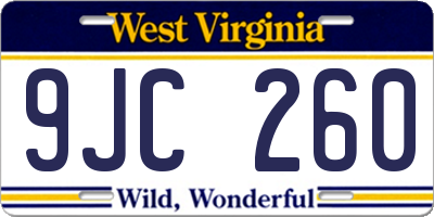 WV license plate 9JC260
