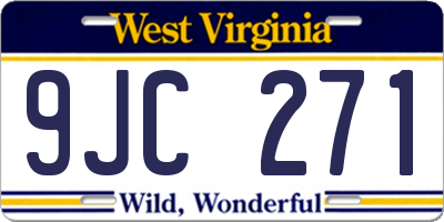 WV license plate 9JC271