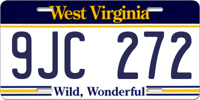 WV license plate 9JC272