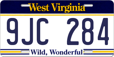 WV license plate 9JC284