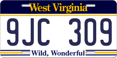 WV license plate 9JC309