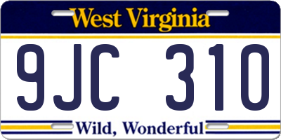 WV license plate 9JC310