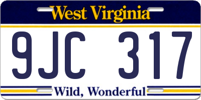 WV license plate 9JC317