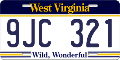 WV license plate 9JC321