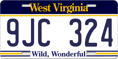 WV license plate 9JC324